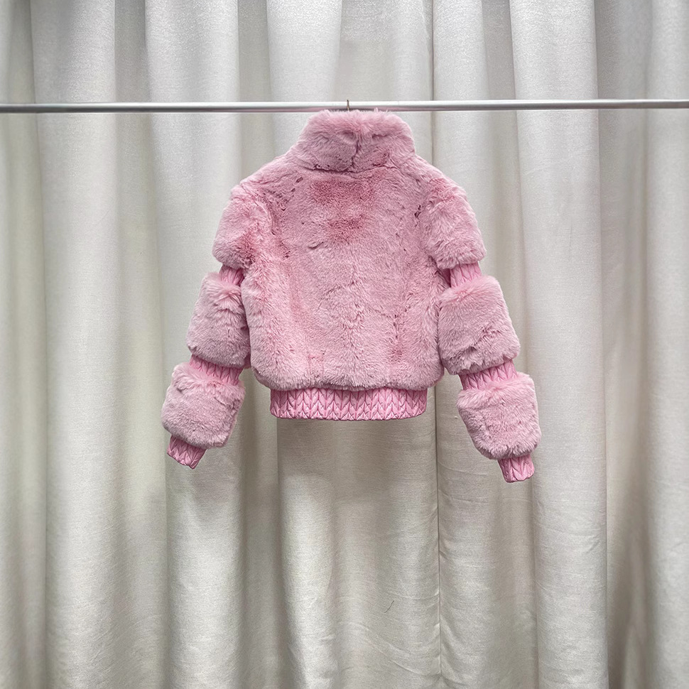 이것은 환불 가능하지 않습니다-핑크 칼라 귀여운 마오 마오 코트를 입은 YU SHUXIN 스타