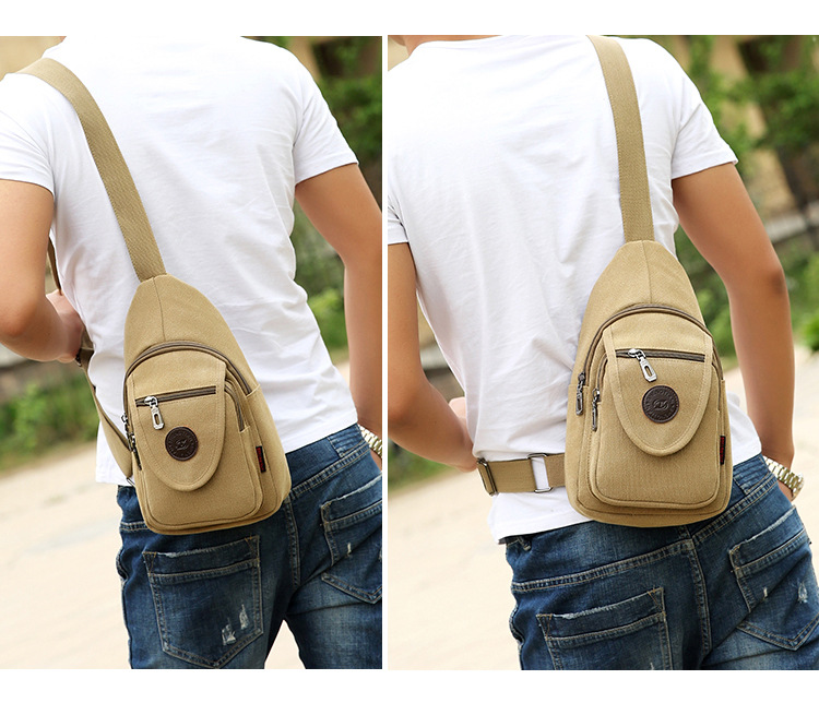 New men's chest bags, Korean-style single-shoulder bags, crossbody bags, men's and women's backpacks, Korean-style casual canvas bags, wholesale from manufacturers undefined