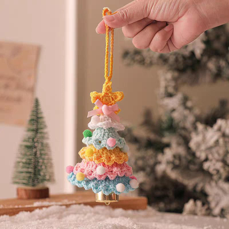 爆款圣诞节Christmas tree车挂件圣诞树毛线手工钩织礼物创意挂件|undefined