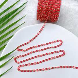 欧美热销铜链滴油链条 镀金保色嘴唇铜链条DIY彩色服饰配件手链