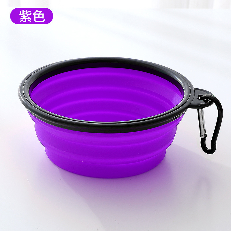 Tazón para mascotas en stock al por mayor de cuero Taobao plegable al aire libre plegable imitación silicona perro tazón portátil perro tazón para salir