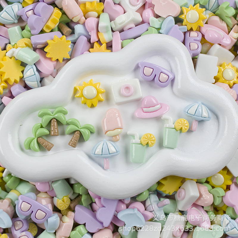 迷你亮面休闲沙滩diy奶油胶水杯美甲耳饰树脂配件批发发饰手机壳