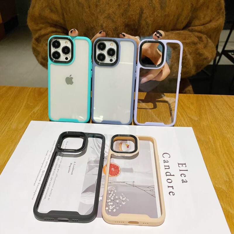 New Model Suitable for Apple iPhone 16 Promax Mobile Phone Case Two-Color 13 Straight Edge 12 Contrasting Color Three-In-One Protective Cover