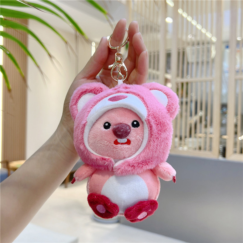 ディザトーンと同じネットレッドのビーバーのストラップ