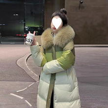 90绒大毛领羽绒服女2025年新款流行中长款过膝加厚洋气外套冬