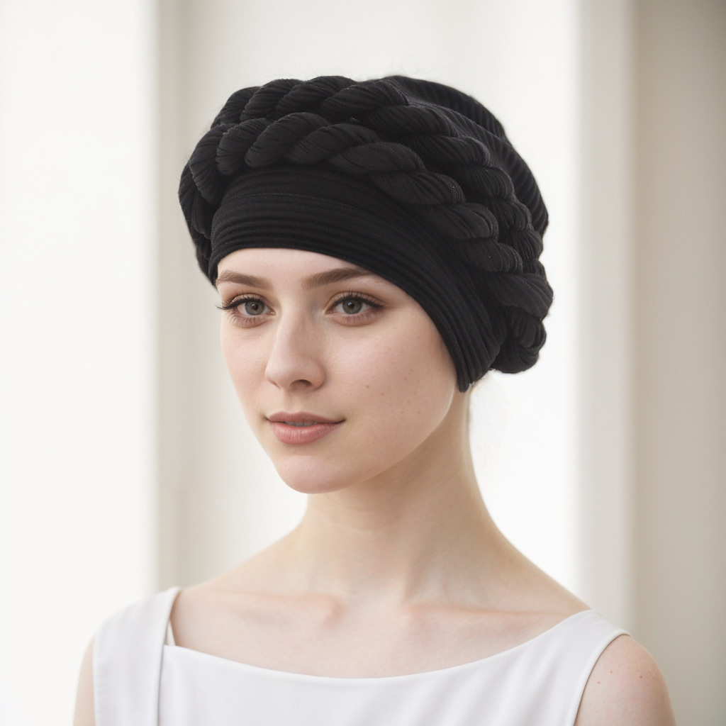 Uus Baotou müts punutud müts Linasest kortsutatud punutud moslemimüts_voghion.com