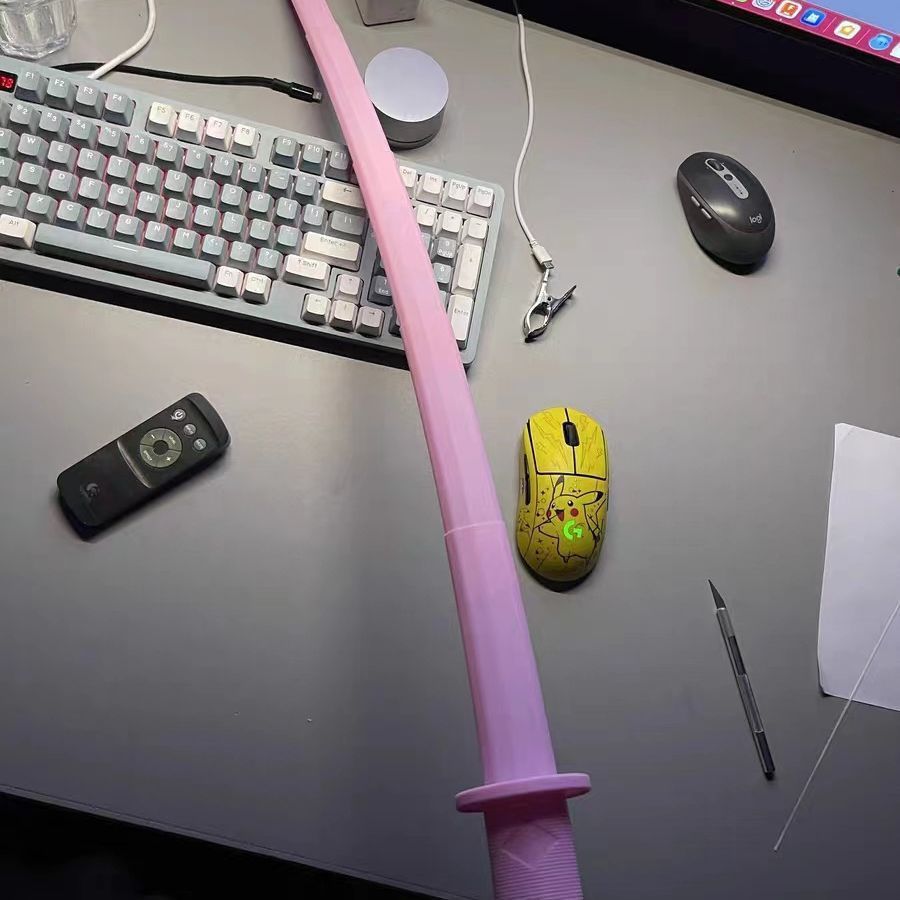 Toy knife 3D printed sword extendable small red book creative retractable samurai sword printed small knife folding sword 