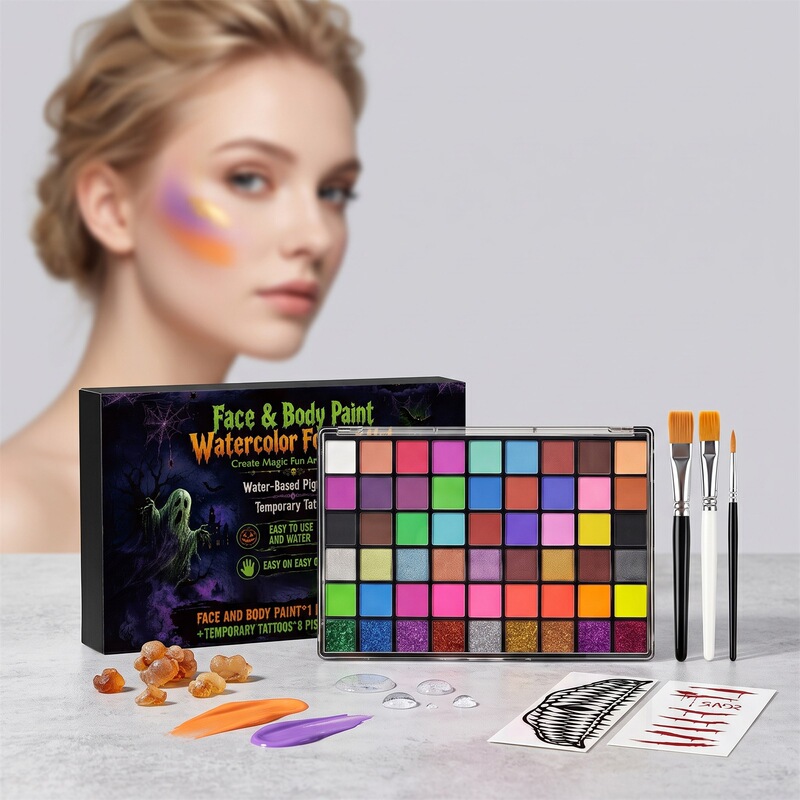 Halloween Adult Painting Set, Multi-Color Face and Body Paint, DIY Holiday Party Stage Makeup