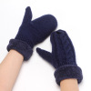 Knitted men's demi-season street windproof keep warm fleece gloves suitable for men and women for adults