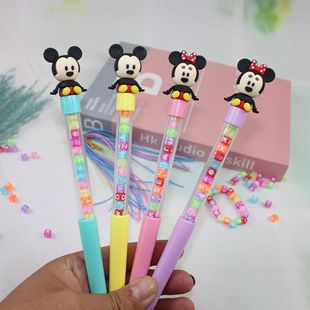Creative Mickey Minnie bead pen DIY handmade bracelet educational student reward pen Internet celebrity gel pen