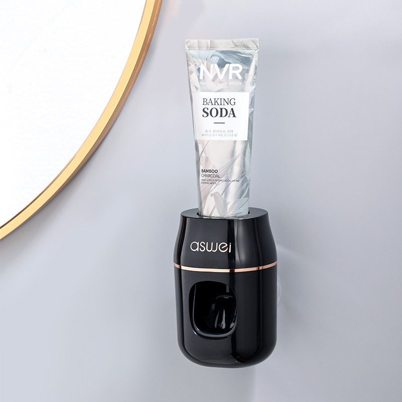 Automatic Toothpaste Dispenser Squeeze Tool Toothbrush Holder Wall-Mounted Household Cute Manual Suction Wall Set For_voghion.com