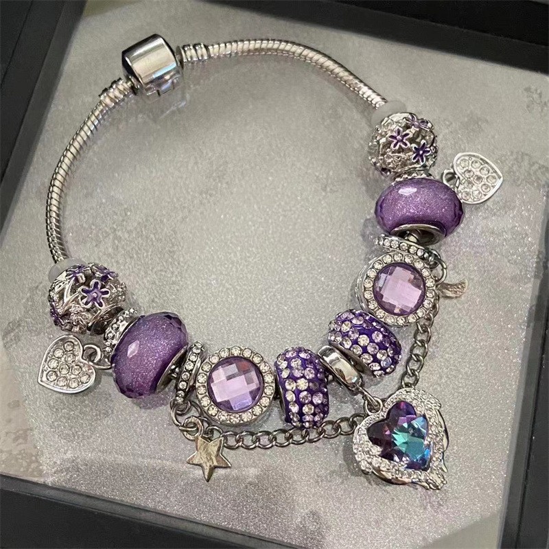 Purple angel wings love bracelet (buckle)