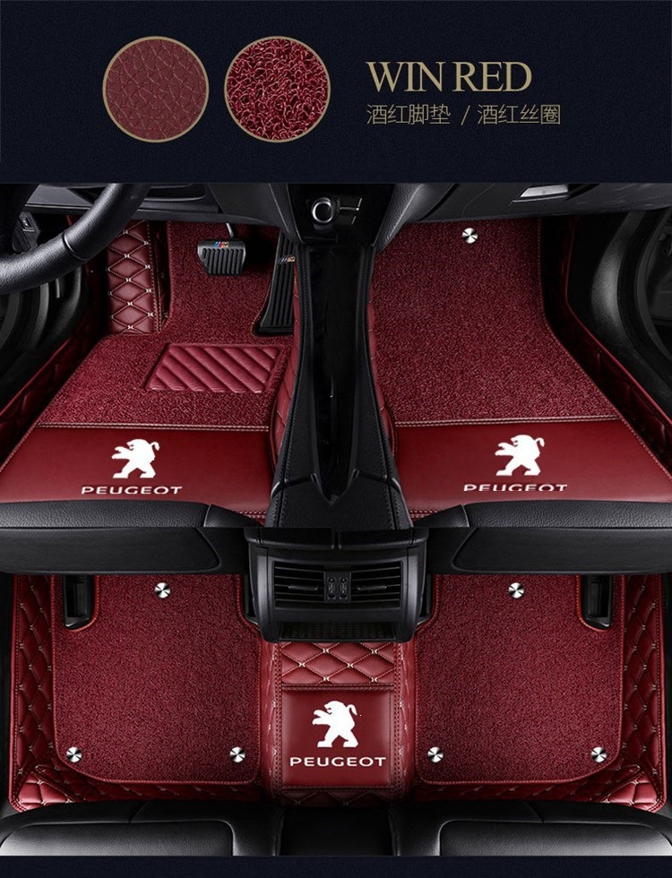 Peugeot 206 207 308 408 car floor mats Peugeot 307 2008 3008 4008 full coverage floor mats