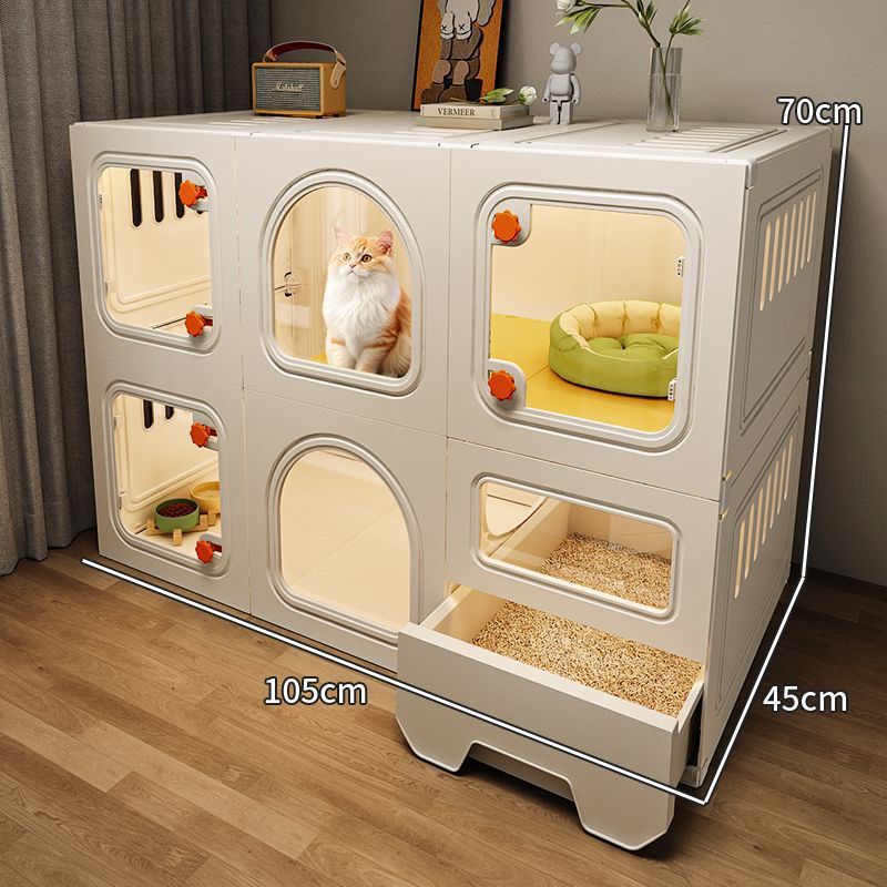 キャットヴィラ 猫ケージ 1LDK 1バスルーム 猫の巣とトイレが一体化した家庭用屋内スペースをとらない小さなアパート|undefined