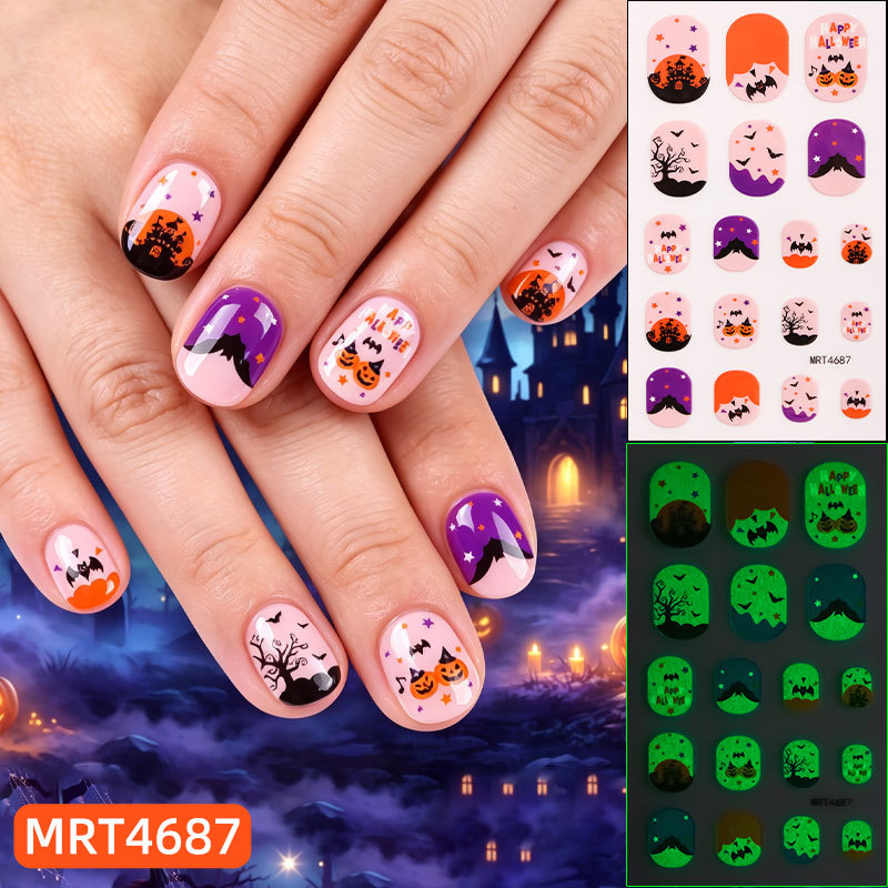 Zhengxiang Cross - Border New Christmas Night Kids Nail stick Halloween Shining funny Kids Cartoon manicura stick