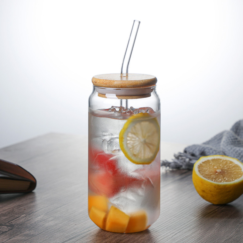 Leche té vidrio pareja taza de café taza de Cake taza de bebida con tapa y paja taza de beber