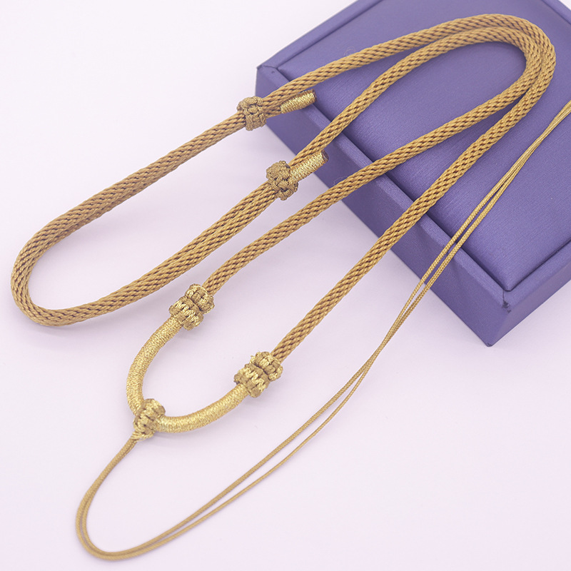 对拉对称结实伸缩挂绳翡翠项链绳玉佩编织DIY吊坠绳子时尚锁骨绳