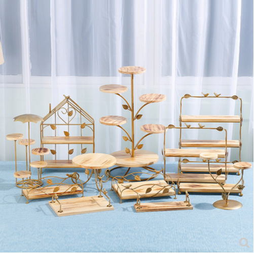 Postre de madera decoración de la Mesa traje de madera maciza de múltiples capas soporte de la torta soporte decoración de la boda apoyos bosque decoración mesa