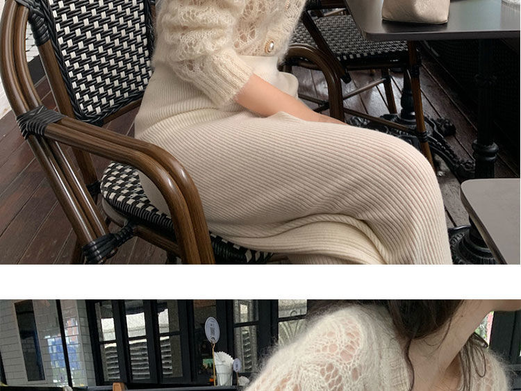 【Kasjmierfamilie】 Dunne wollen damesvestjas met uitgehold mohair gebreid temperament, gecombineerd met een korte_voghion.com