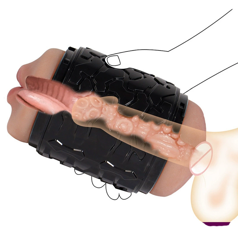 Мужской мастурбатор с двумя портами, инвертированный, вибрирующий, с функцией сосания, для трансграничной торговли, секс-игрушка для взрослых.