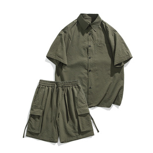 (Cross-border trading), shirt, summer set, with short sleeve, men's style