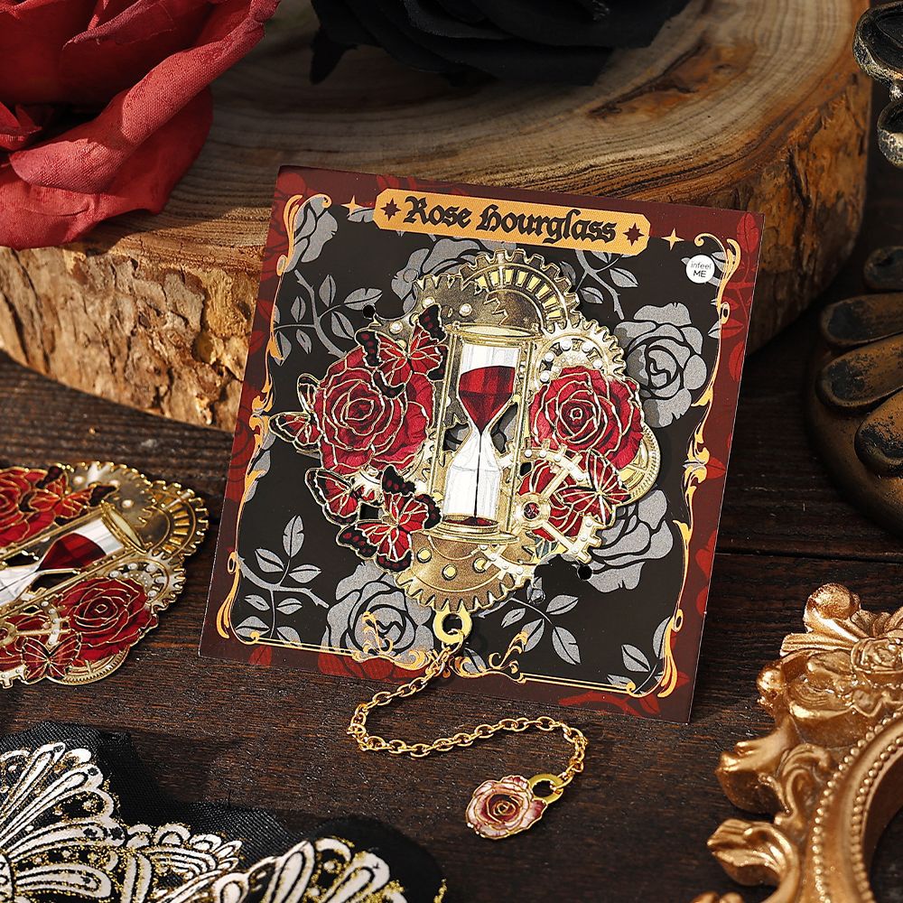 Infeel.me marcador de metal, narración de tiempo, reloj original, marcador de tema de rosa, marcador de lectura de estudiante