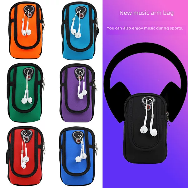 New Outdoor Sports Mobile Phone Arm Bag Men's and Women's Running Arm Bag Wrist Bag Multifunctional Arm Belt Waterproof Hand Diving Material