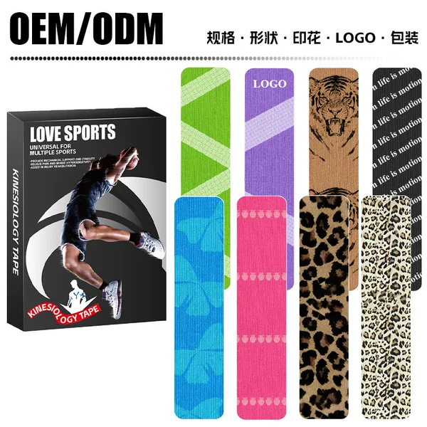 Cross-Border Muscle Tape, Elastic Chest Lift Bandage, Pre-Cut, No-Cut Physical Therapy Sports Tape, Long Strips of Kinesiology Tape Wholesale