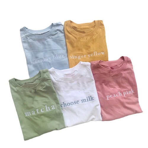 Letter embroidery loose short-sleeved T-shirt for women spring and summer Korean women's new style women's tops bottoming shirt foreign trade women's clothing