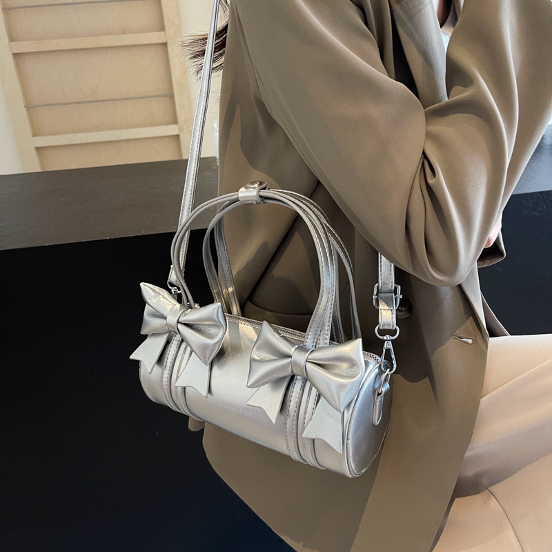 Super oblíbená dámská kabelka s mašlí, nová, jedno rameno, univerzální, crossbody, válcovitá, s mašlí, rok výroby 2024_voghion.com