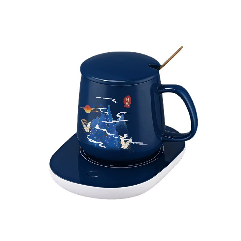 Constant-Temperature Glass & Ceramic Gift Set, PA666 Heated Base, Gift Box, 55°C