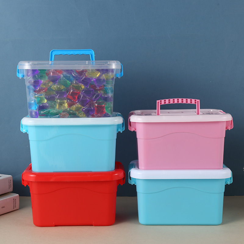 1.8kg Suitcase Dustproof Multifunctional Storage Box Transparent Storage Box Household Living Room Bedroom Toy Organiser