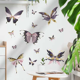 水彩蝴蝶贴纸卧室沙发背景墙面装饰蝴蝶贴纸亚马逊外贸跨境墙贴