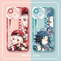 Genshin Impact mobile phone case anime transparent Apple 14 mobile phone case iphone13 soft shell 12 all-inclusive mirror 11 Genshin Impact cartoon
