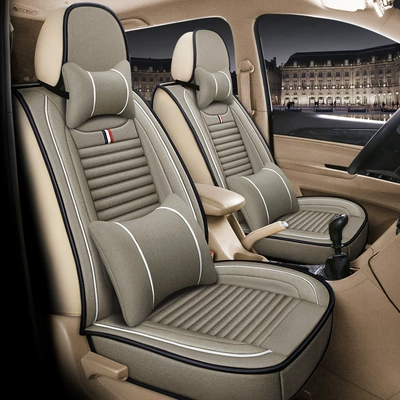 Car seat cover Baojun 730 Seat cushion, seat cover - front-two-seat-deluxe-khaki-aaa-hemp-general
