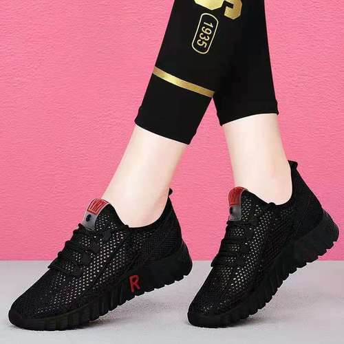 Women's New Style Versatile Old Beijing Mesh Shoes Women's Summer Breathable White Casual Sports Women's Shoes Wholesale