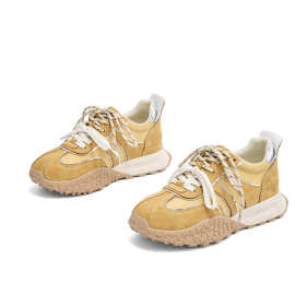 厚底德训鞋女2025春季新款内增高女鞋透气网面百搭阿甘运动鞋女