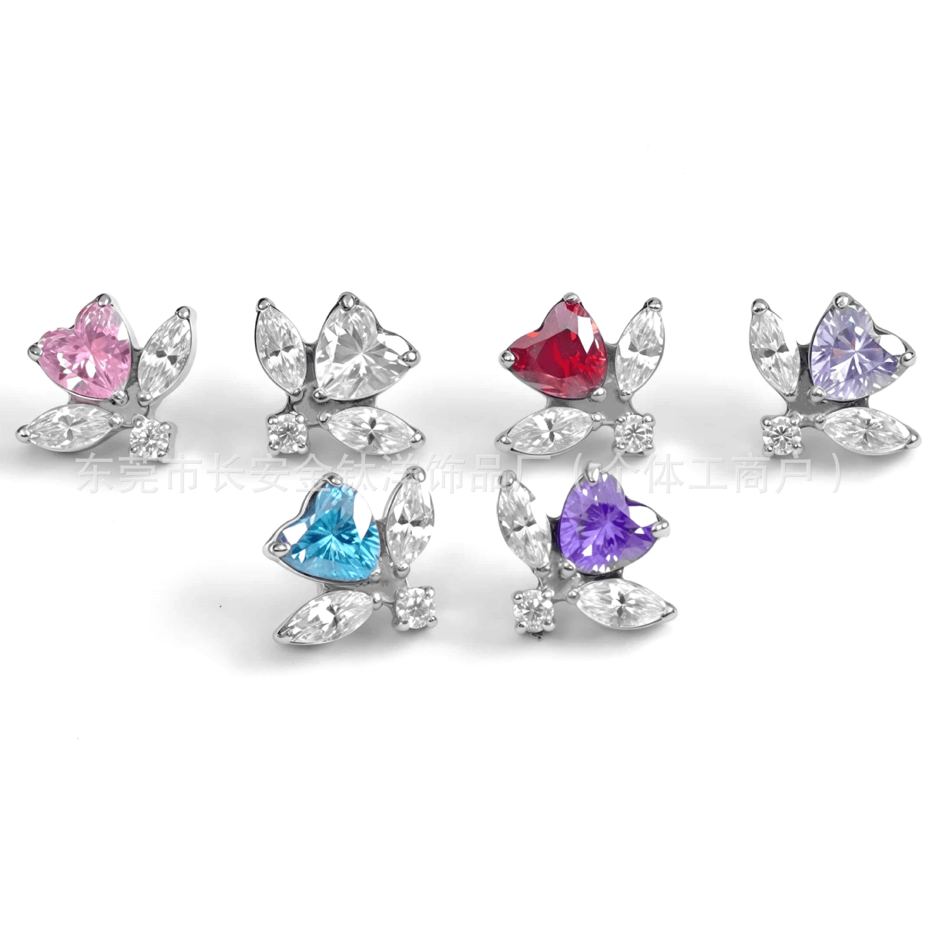 F136 Titanium Internal Thread Heart Flower Earrings Lip Nails Nose Nails Ear Bone Nails G23 Titanium Alloy Body Piercing Jewelry detail image 7