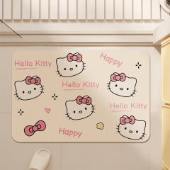 浴室地垫可爱凯蒂猫hellokitty卫生间吸水防滑脚垫洗漱台耐脏地垫