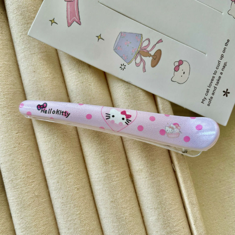 可爱卡通小猫咪发夹女侧边刘海鸭嘴无痕发夹头饰化妆卡通一字发卡|undefined