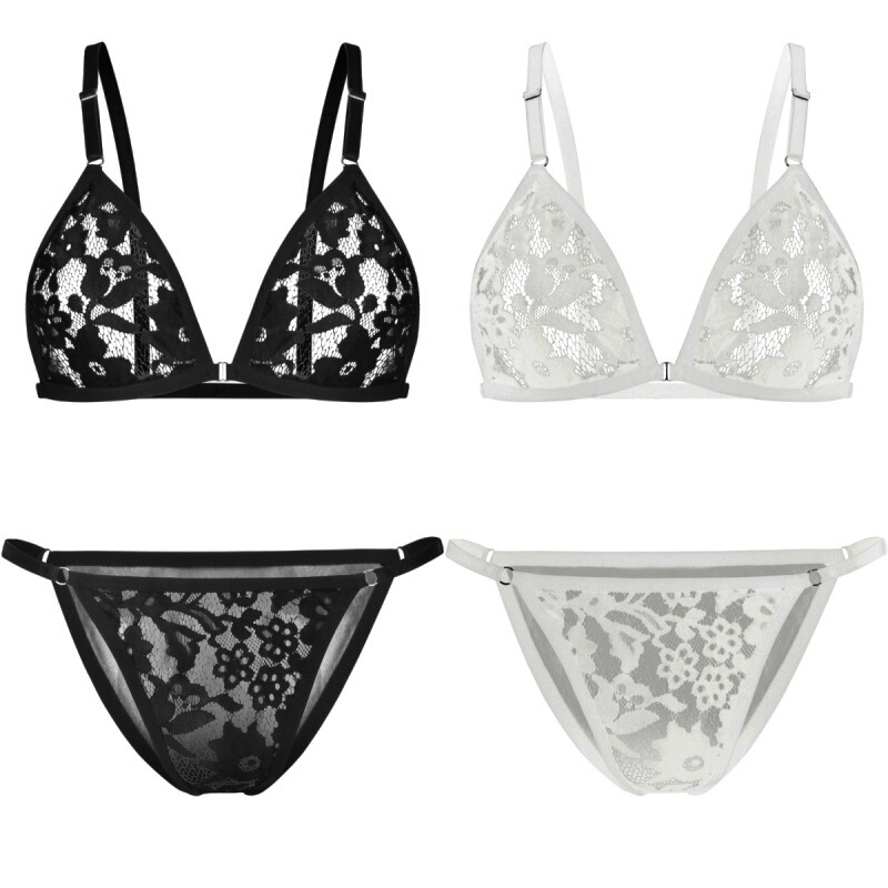 New men's and women's bikini three-point two-piece sexy perspective lace sexy thong underwear pajamas New men's and women's bikini three-point two-piece sexy perspective lace sexy thong underwear pajamas