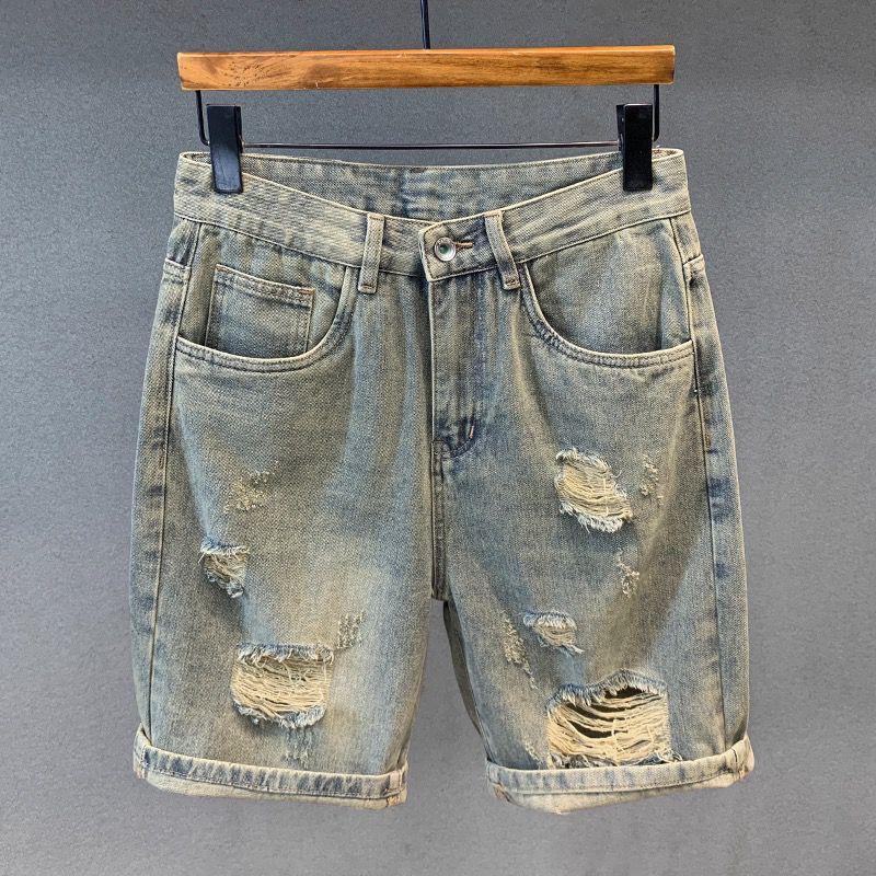 Men's Clothing Loose Straight Jeans For Teenagers Summer Thin Pants Trendy Casual Shorts_voghion.com