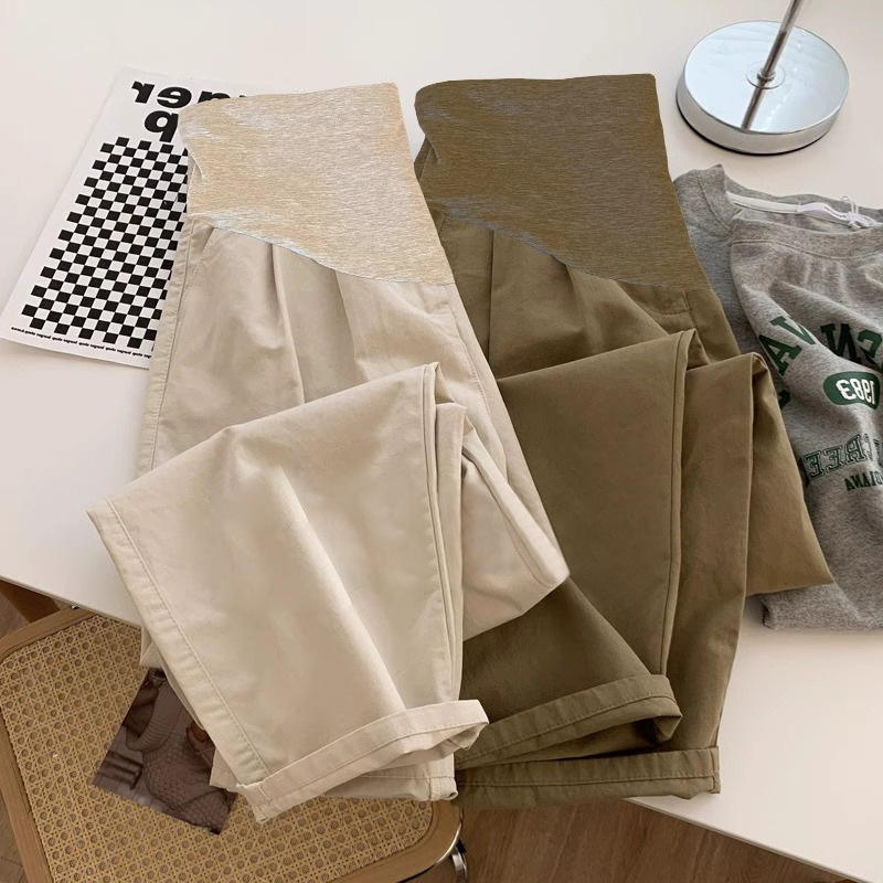 Pregnant Women's Pants Spring and Summer Outer Wear plus size Belly-supporting Pants Casual Straight Wide-leg Pants Pregnant Women's Spring Haren Pants Trendy Pregnant Women's Pants Spring and Summer Outer Wear plus size Belly-supporting Pants Casual Straight Wide-leg Pants Pregnant Women's Spring Haren Pants Trendy