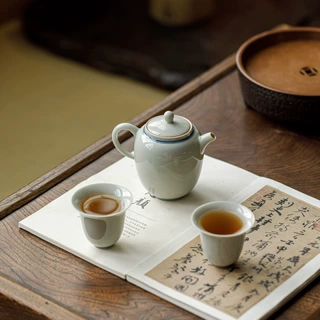 皓澜冰台釉功夫茶具家用一壶二杯高端中式手绘陶瓷茶壶套装伴手礼