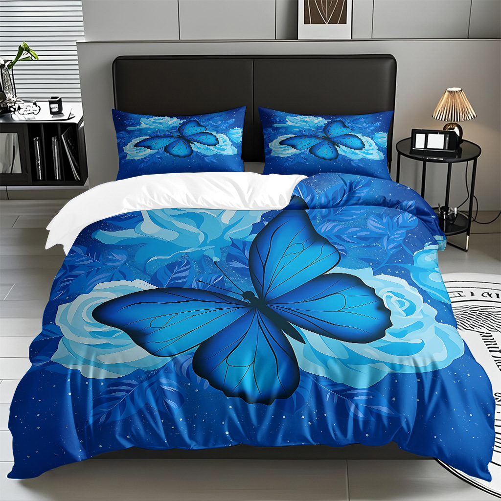 Butterfly series digital print edredón comercio electrónico transfronterizo preferido fuente fábrica adaptada modo TEMU / JIT