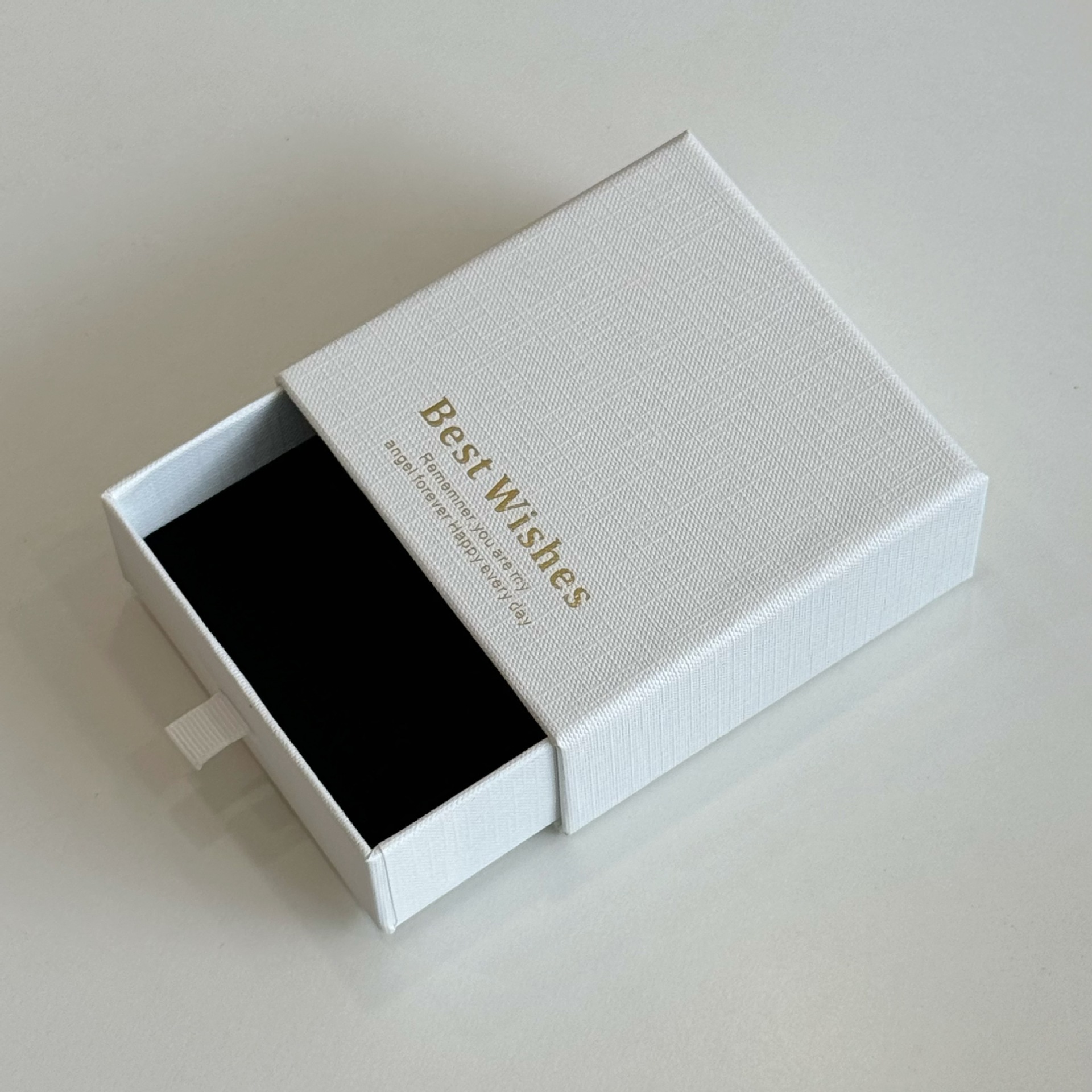 White drawer box (hot stamping best wishes); 9.5*9.5*4cm