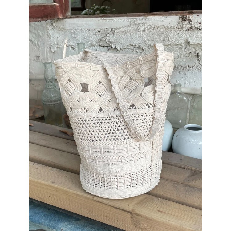 Niche Designer Style, Internet Celebrity Aki's Same Model, Lazy French Artistic Fresh Crochet Shoulder Bag, Woven Bucket Bag