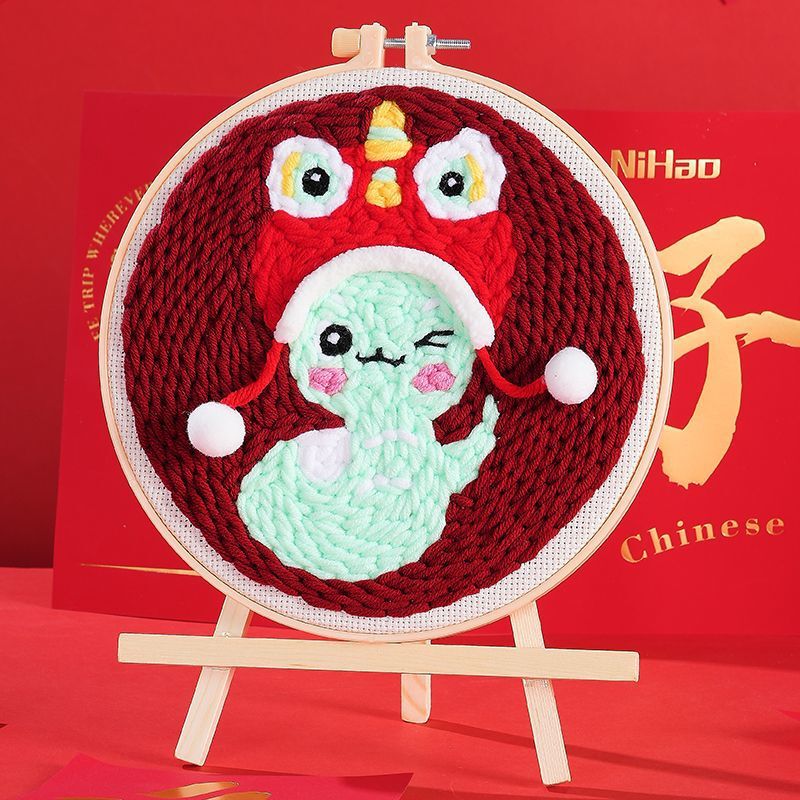 ロシアのスタンプ刺繍手作り diy ウール絵画カップルヘビ年装飾品刺繍ギフト材料パッケージ|undefined