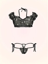 H 37641 One Shoulder Lace Sleepwear �Ը�������װ �羳ŷ����