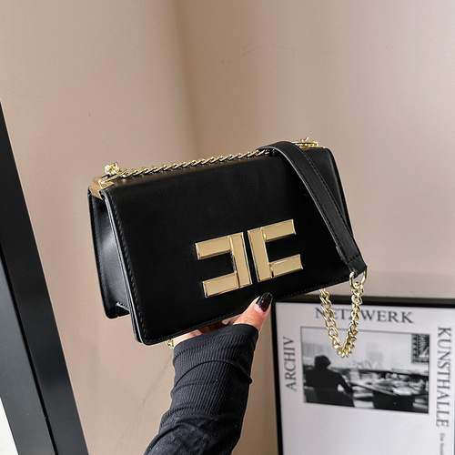 Chain Link Small Handbag 2024 New Women's Bag European and American Fashion Cross-border Women's Single Shoulder Bag Women's Bag
